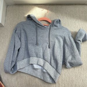 gray cropped hoodie